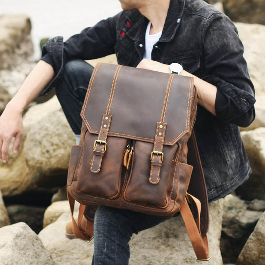 Brown Leather Rucksack | ÅRE