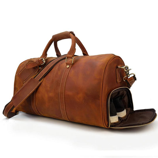 Brown Leather Duffle Bag | SALVADOR