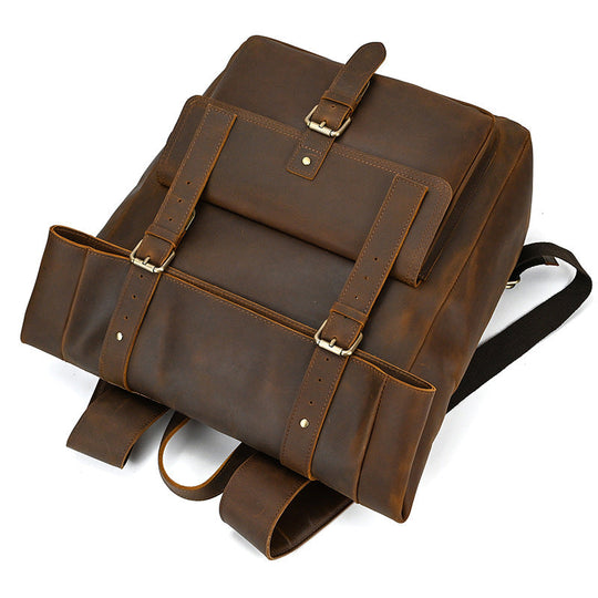 Leather Roll Top Backpack | INDIANA