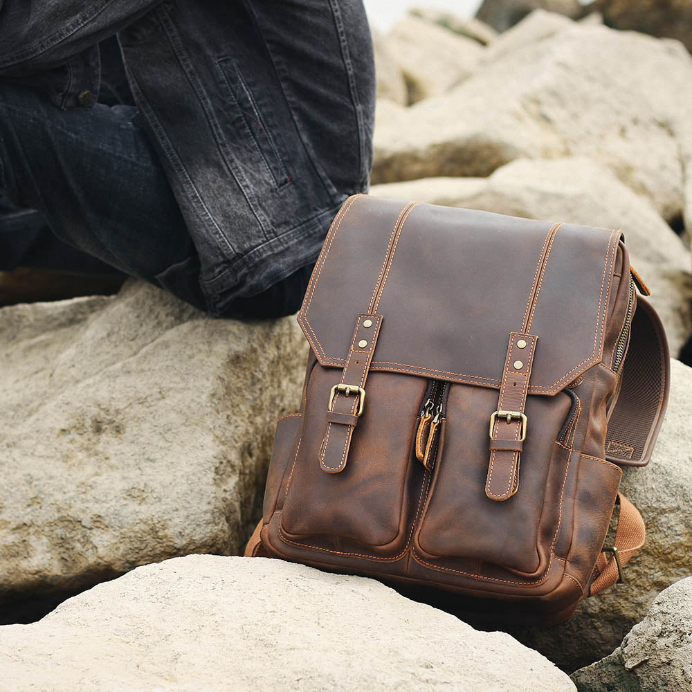 Brown Leather Rucksack | ÅRE