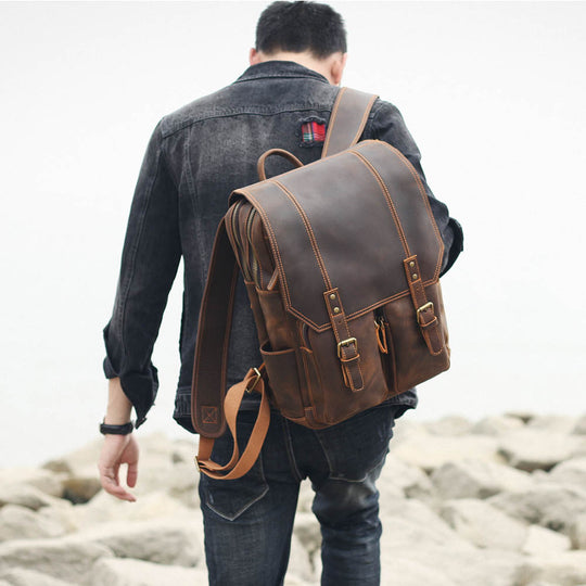 Brown Leather Rucksack | ÅRE