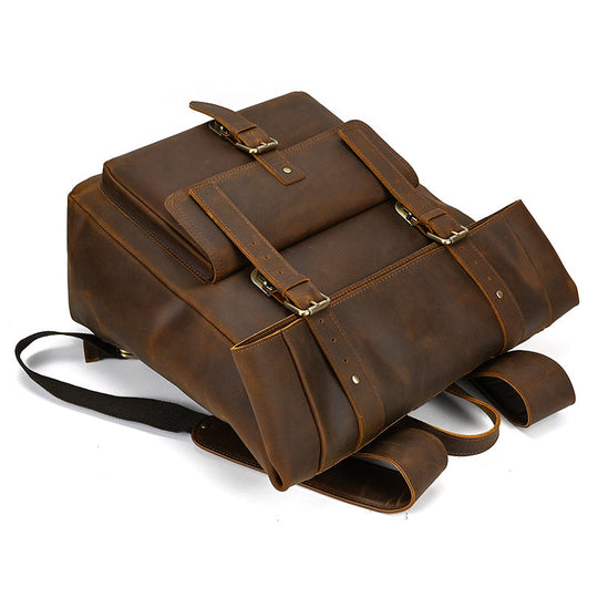 Leather Roll Top Backpack | INDIANA