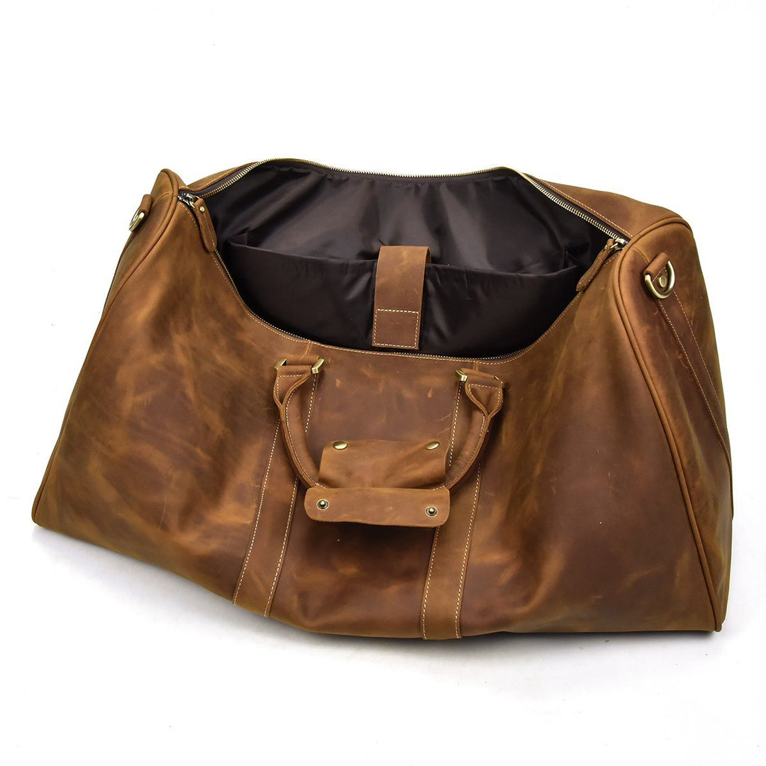 Brown Leather Holdall | SANTIAGO