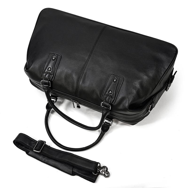 Black Leather Holdall | MONTERREY