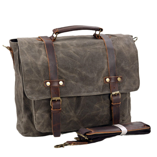 Canvas and Leather Messenger Bag | ORLANDO