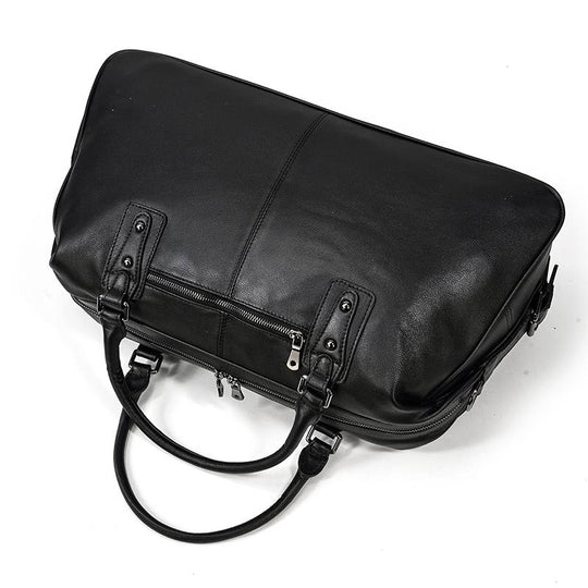 Black Leather Holdall | MONTERREY