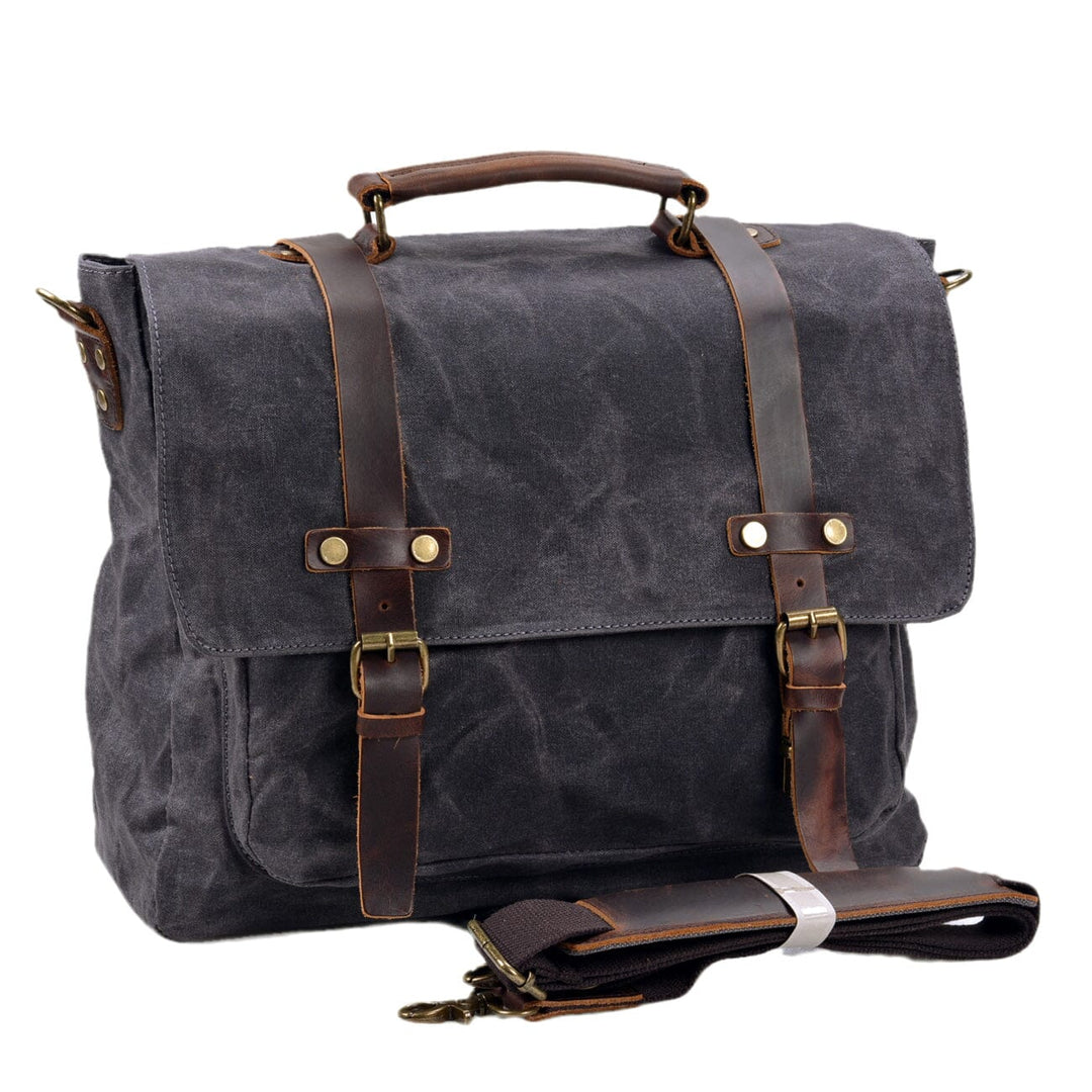 Canvas and Leather Messenger Bag | ORLANDO