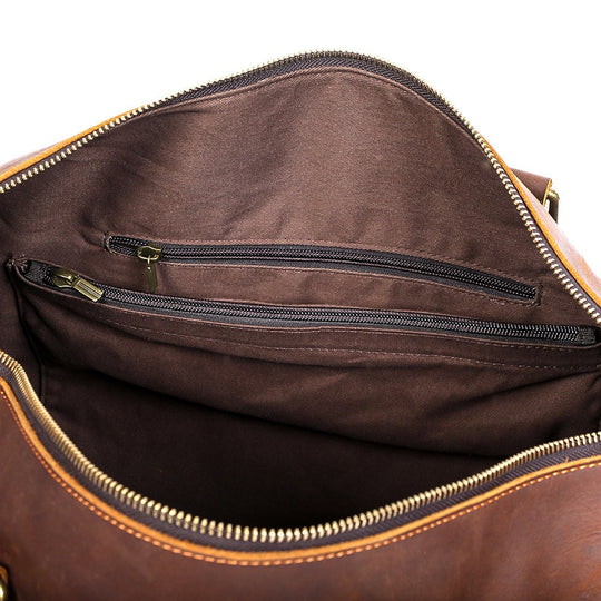 Brown Leather Weekender Bag | JANEIRO