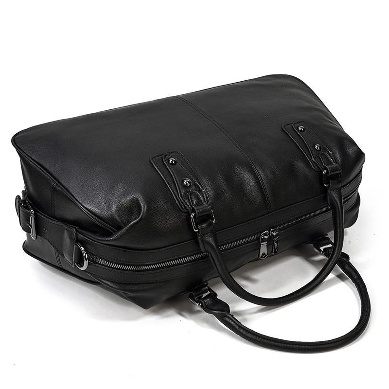 Black Leather Holdall | MONTERREY