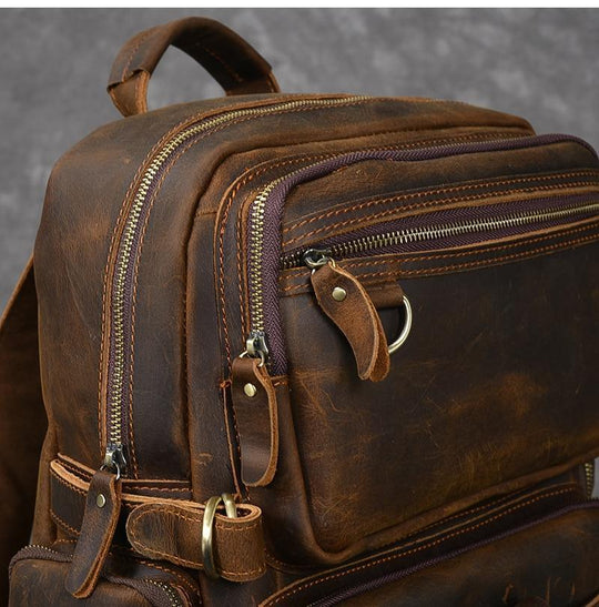 Brown Leather Backpack | ÜRSUS