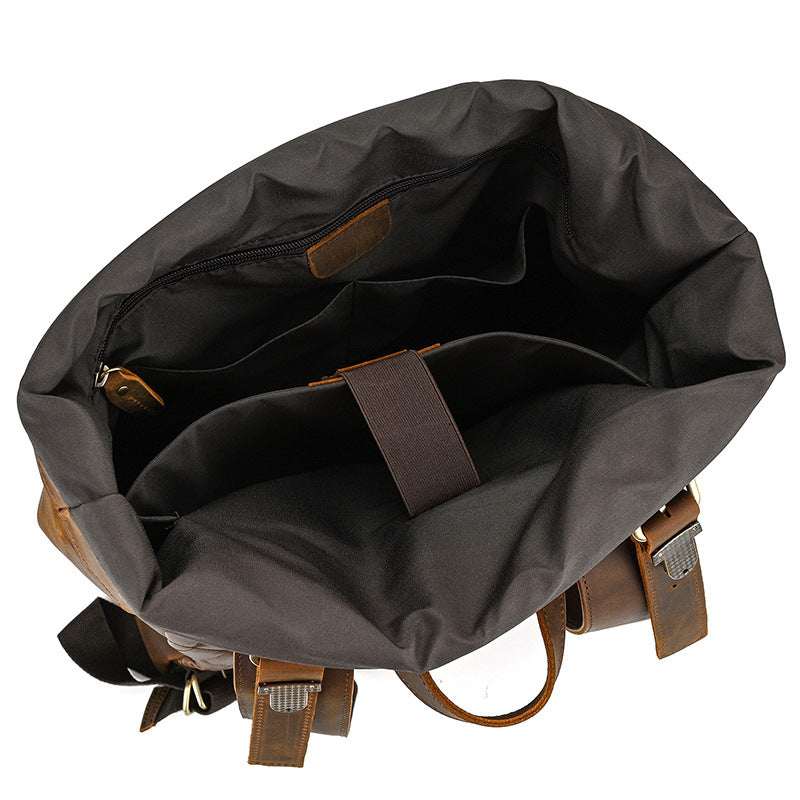 Leather Roll Top Backpack | INDIANA