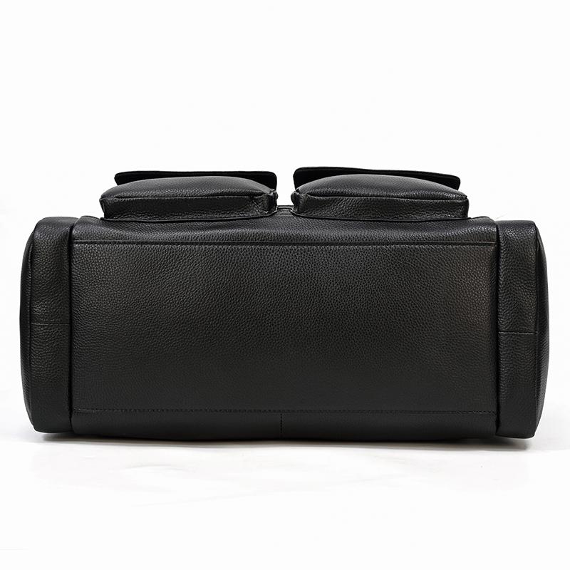 Black Leather Duffle Bag | MERIDA