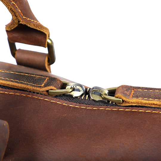 Brown Leather Weekender Bag | JANEIRO