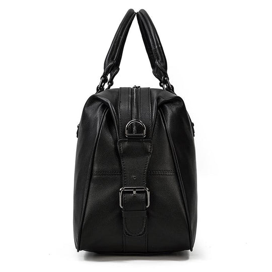 Black Leather Holdall | MONTERREY