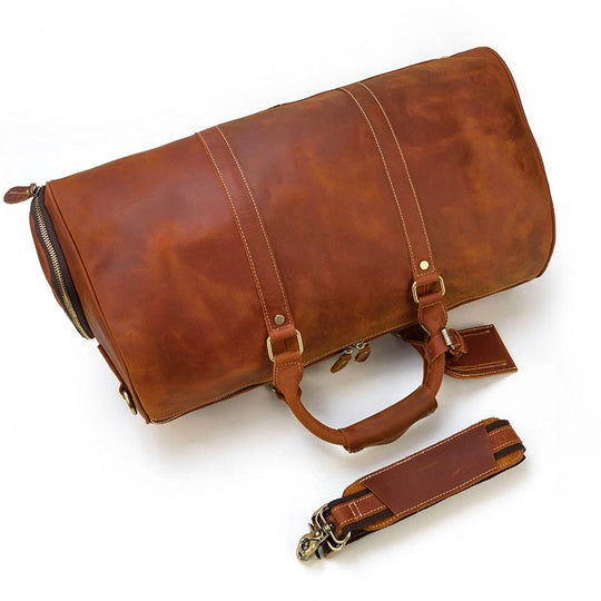 Brown Leather Duffle Bag | SALVADOR