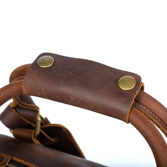 Brown Leather Weekender Bag | JANEIRO