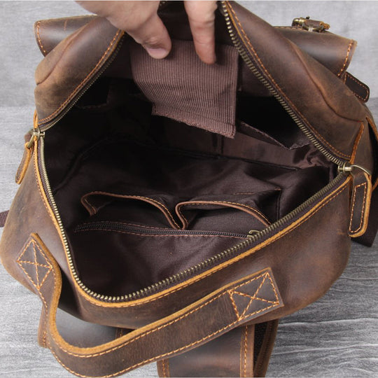 Tan Leather Backpack | CAREA