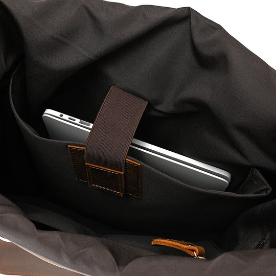 Leather Roll Top Backpack | INDIANA