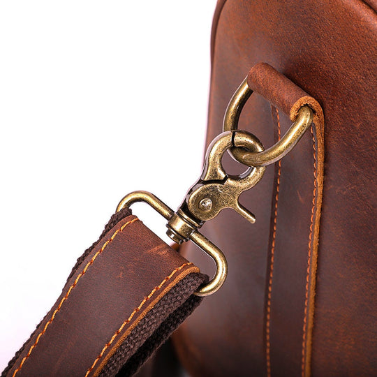 Brown Leather Weekender Bag | JANEIRO