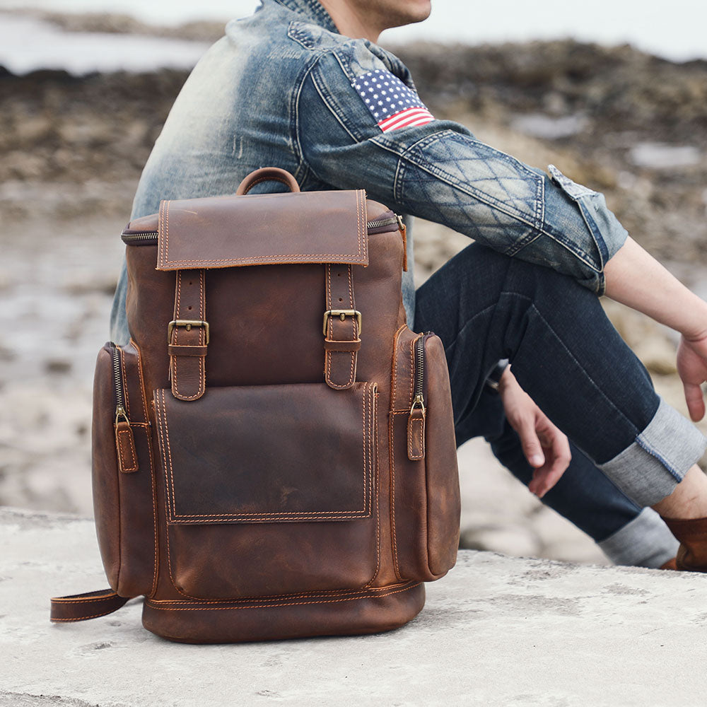 Leather Laptop Backpack | HORE