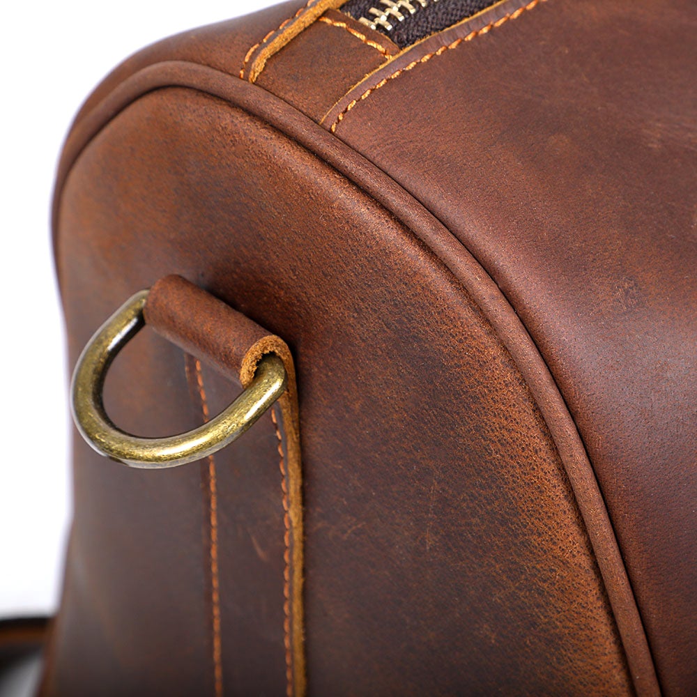 Brown Leather Weekender Bag | JANEIRO