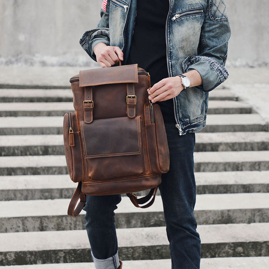 Leather Laptop Backpack | HORE