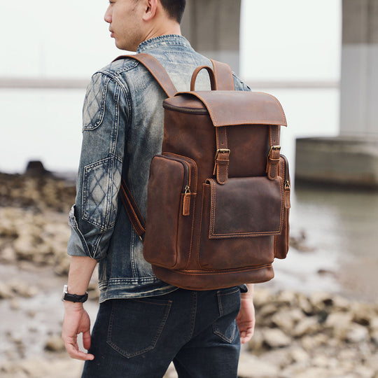 Leather Laptop Backpack | HORE