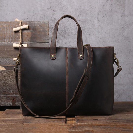 Brown Leather Tote Bag | AIKA