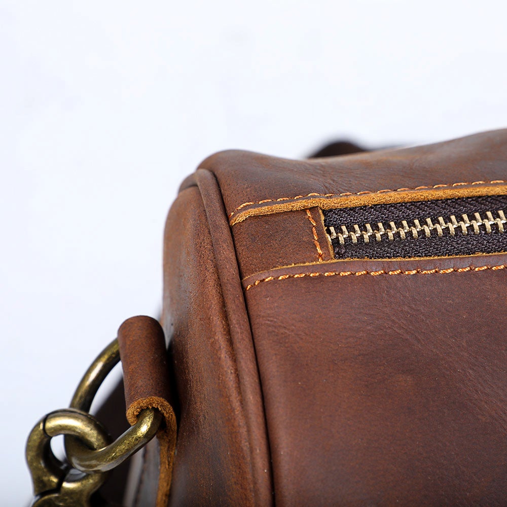 Brown Leather Weekender Bag | JANEIRO