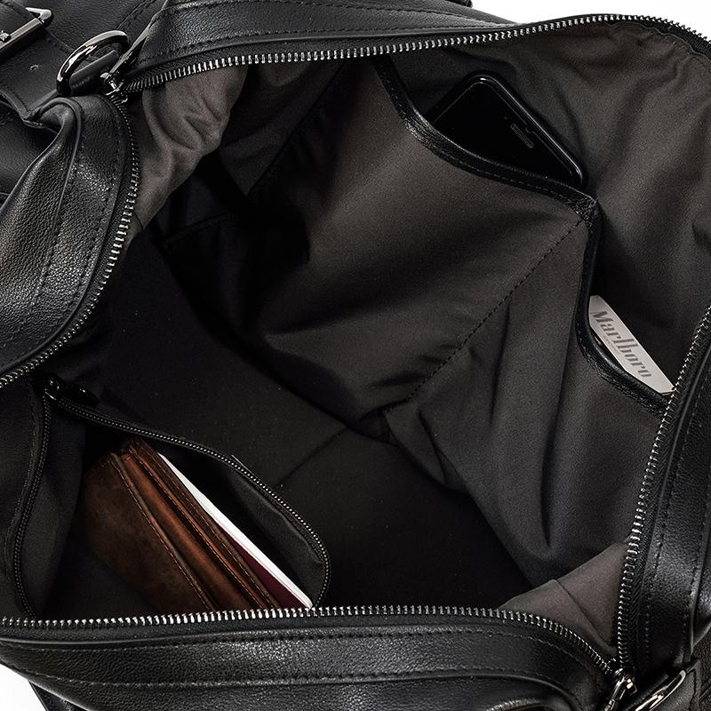 Black Leather Holdall | MONTERREY