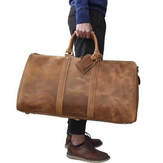 Brown Leather Holdall | SANTIAGO