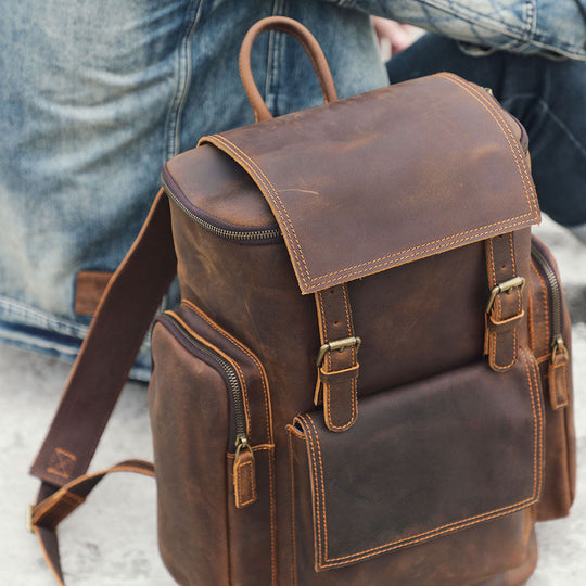 Leather Laptop Backpack | HORE