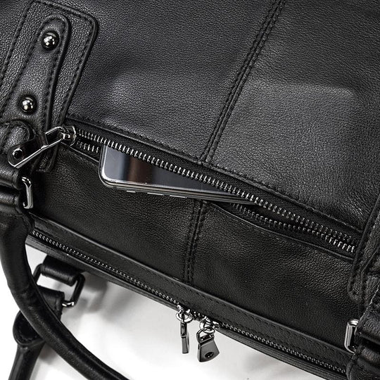 Black Leather Holdall | MONTERREY