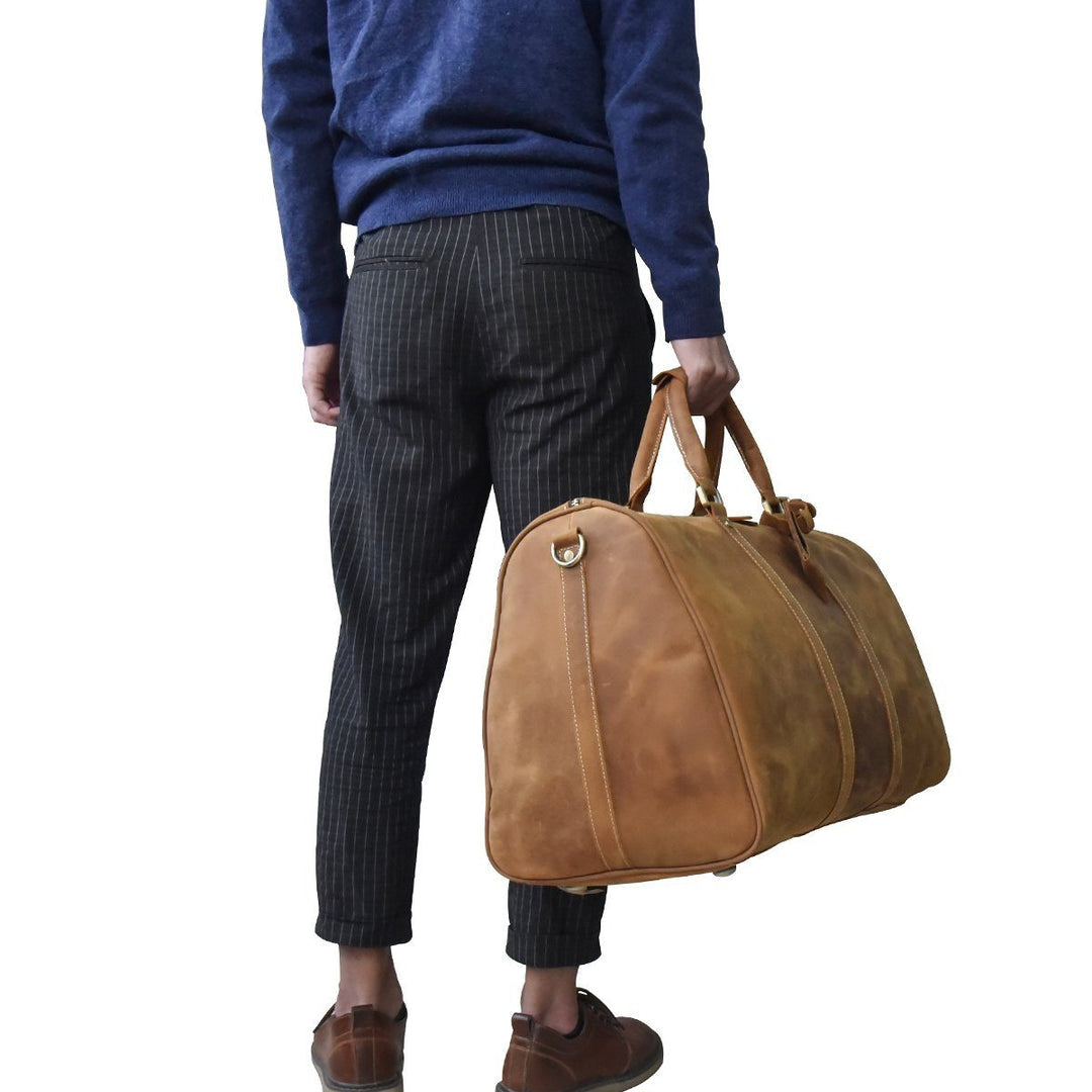 Brown Leather Holdall | SANTIAGO