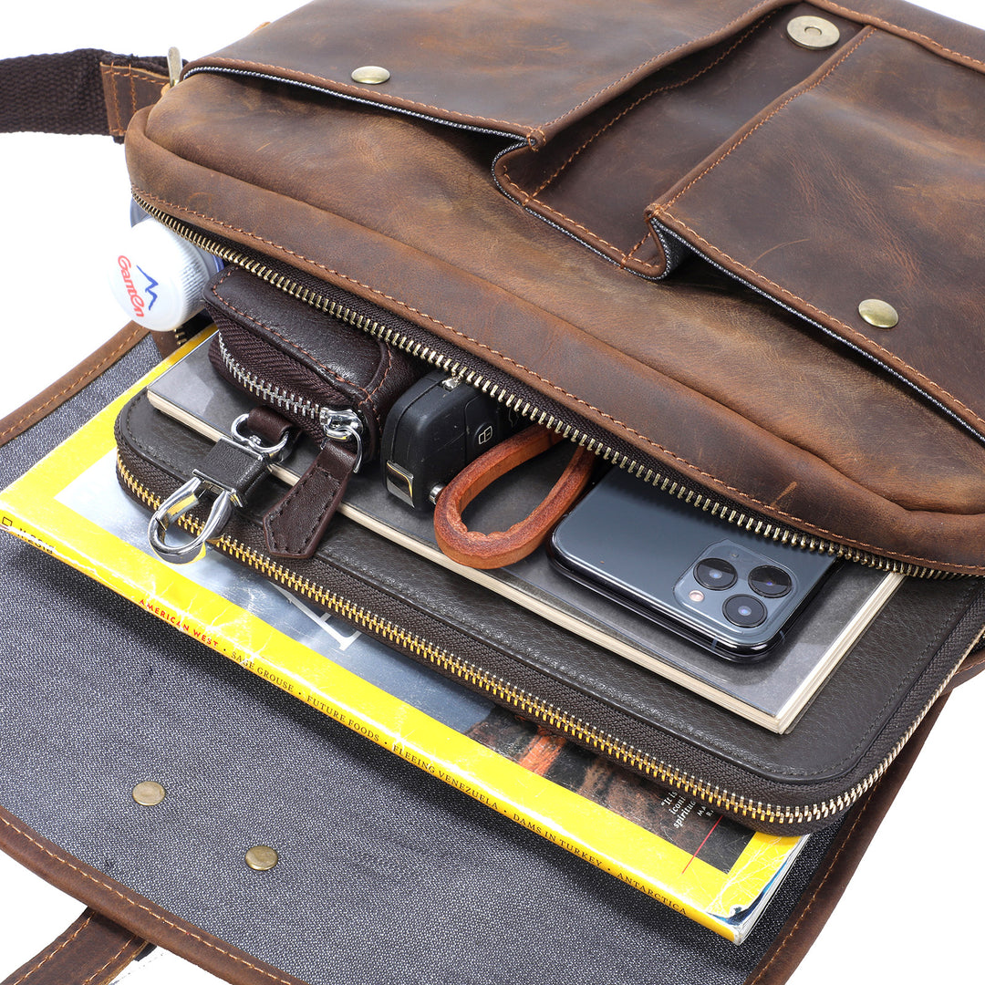 Vintage Leather Messenger Bag | ERIKA