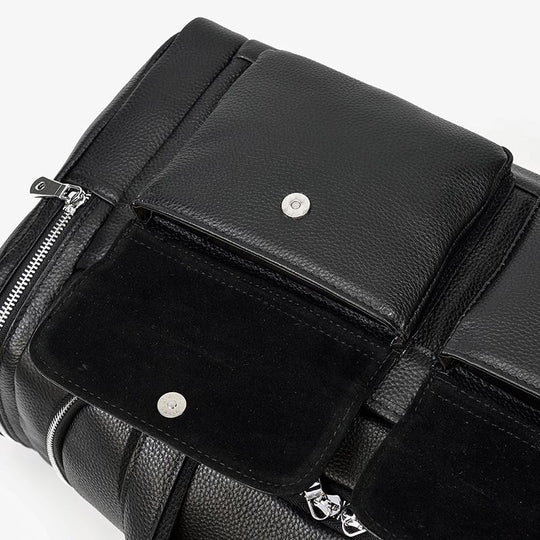 Black Leather Duffle Bag | MERIDA