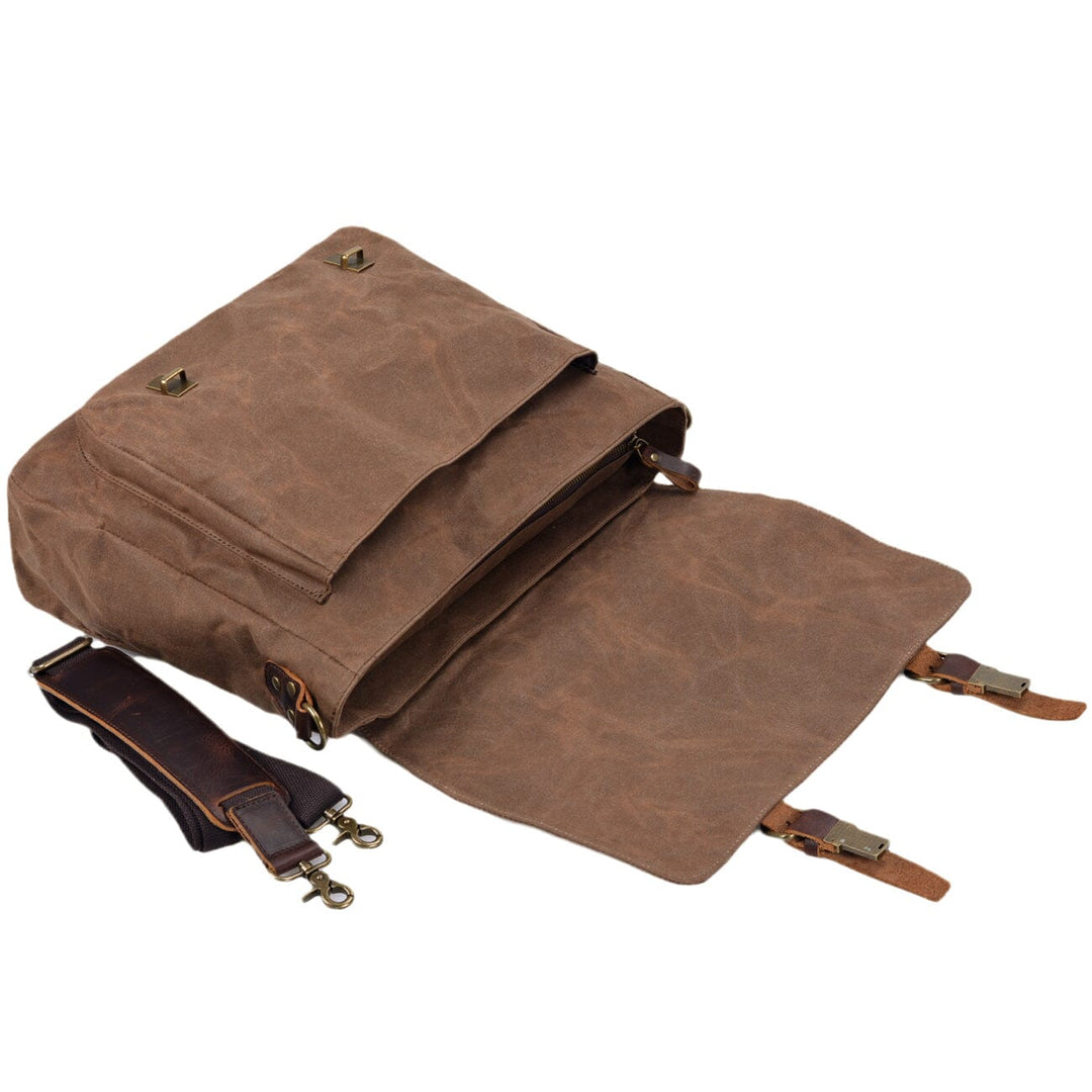 Canvas and Leather Messenger Bag | ORLANDO