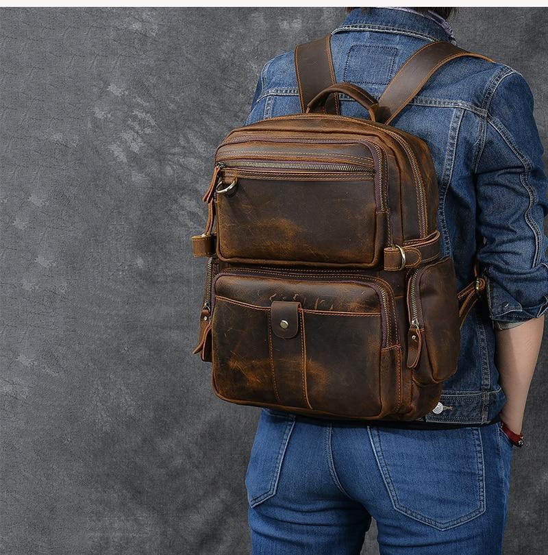 Brown Leather Backpack | ÜRSUS