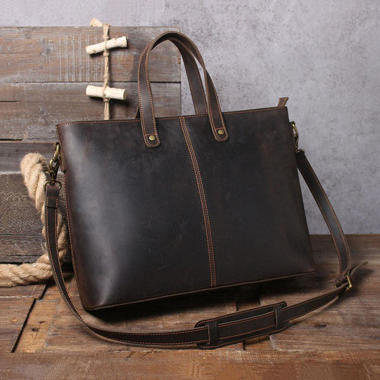 Brown Leather Tote Bag | AIKA