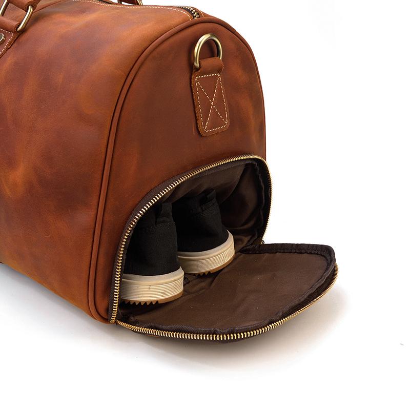 Brown Leather Duffle Bag | SALVADOR