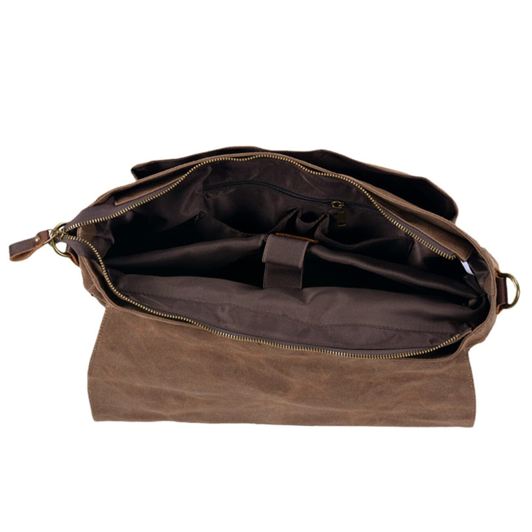 Canvas and Leather Messenger Bag | ORLANDO