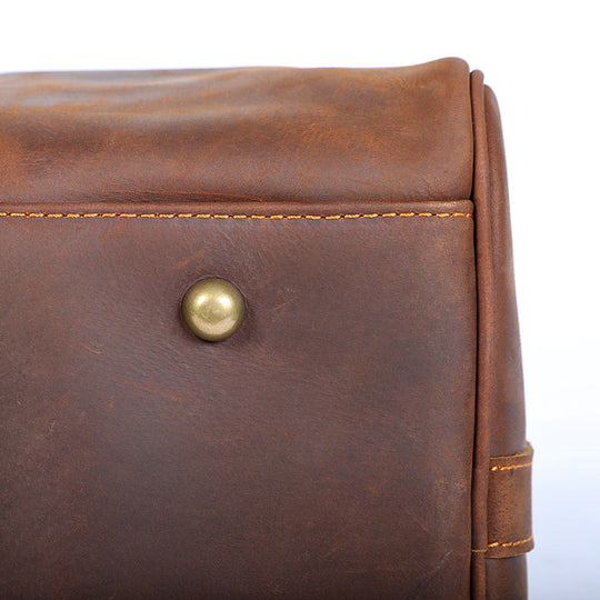 Brown Leather Weekender Bag | JANEIRO