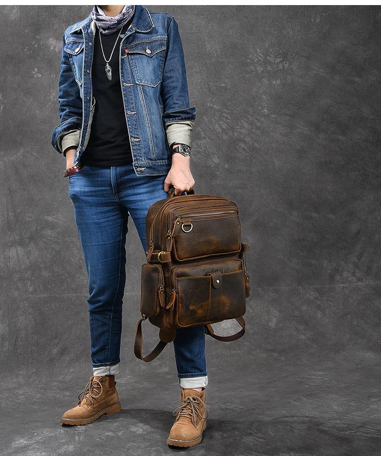 Brown Leather Backpack | ÜRSUS