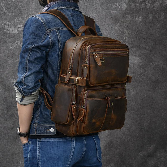 Brown Leather Backpack | ÜRSUS