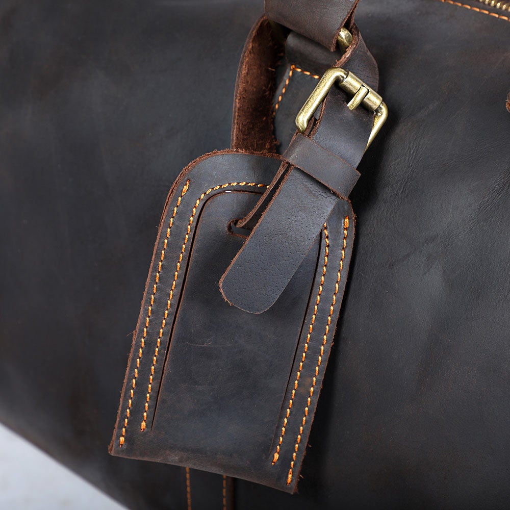 Brown Leather Weekender Bag | JANEIRO