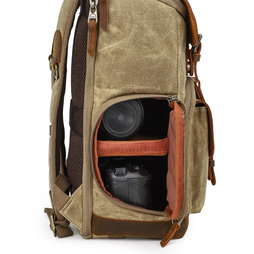 Vintage Leather Camera Backpack | DENALI