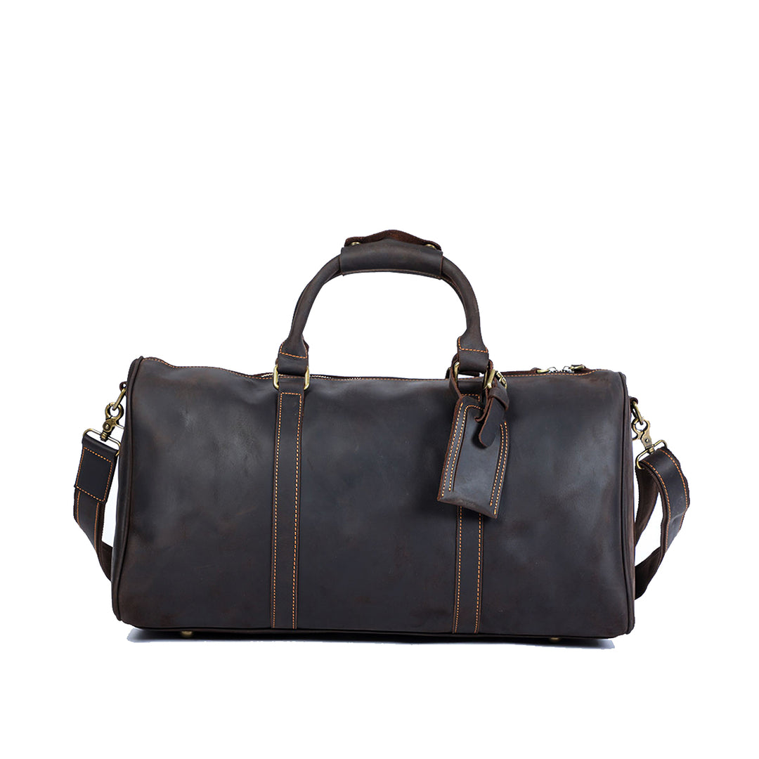 Brown Leather Weekender Bag | JANEIRO