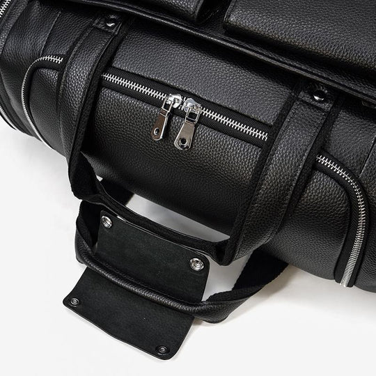 Black Leather Duffle Bag | MERIDA