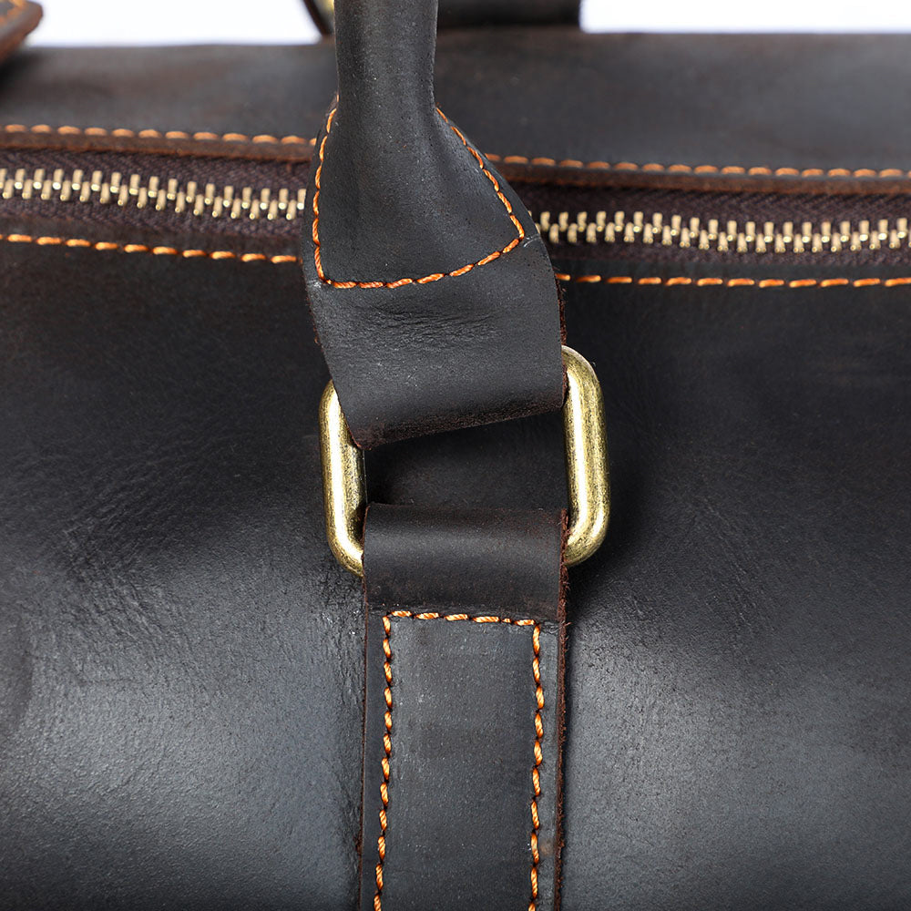 Brown Leather Weekender Bag | JANEIRO