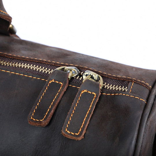 Brown Leather Weekender Bag | JANEIRO